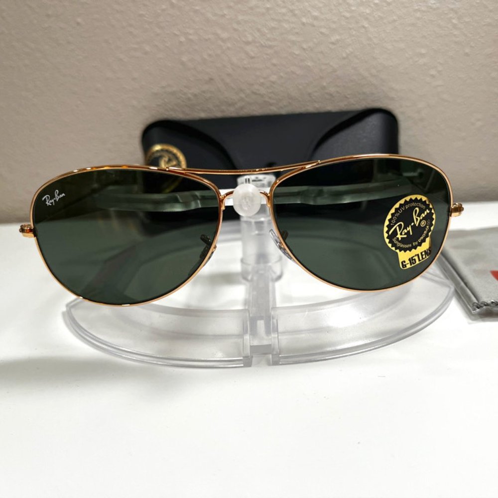 Ray-Ban Cockpit sunglasses (RB3362). Gold frame/green lenses